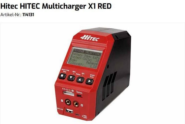 Hitec HiTEC Multicharger X1 RED - MPX:114131